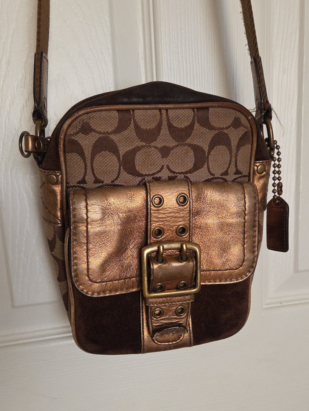 Coach VINTAGE SOHO 2004 Edition Metallic Leather Suede  Crossbody Camera Bag